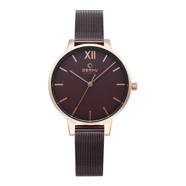 Obaku Women's Denmark Dark Brown Round Dial With Bracelet Analog Watch