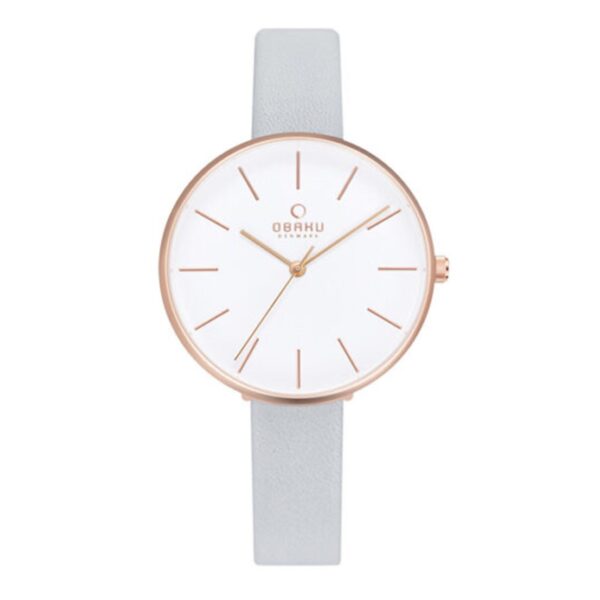 Obaku Women's Denmark Rose Pink Round Case With White Dial & Strap Analog Watch